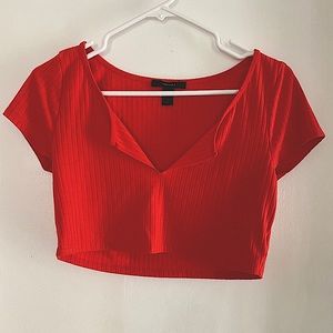 FOREVER 21 RIBBED KNIT CROP TOP